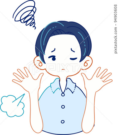 Vector illustration of a man with no hands up Vector illustration of a man with no hands up 94903608