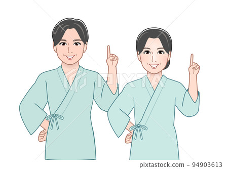 An elderly couple wearing Japanese clothes 94903613