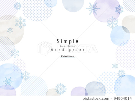 Winter color hand-painted watercolor frame 94904014