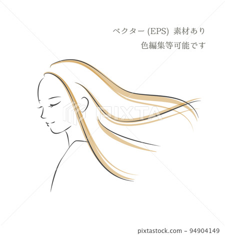 一個微笑的女人插畫/矢量素材 一個微笑的女人插畫/矢量素材 94904149