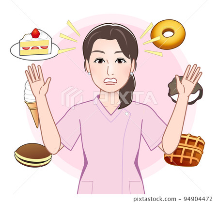 年輕女子和糖果 94904472