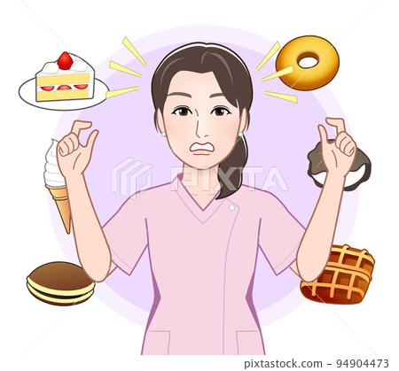 young woman and sweets young woman and sweets 94904473