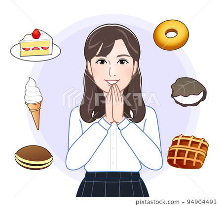 young woman and sweets young woman and sweets 94904491