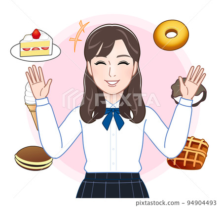 young woman and sweets young woman and sweets 94904493