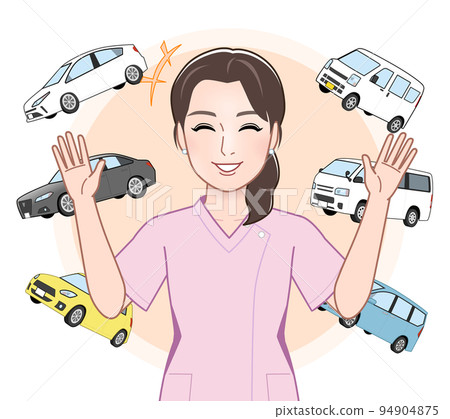 汽車和護士女人 94904875