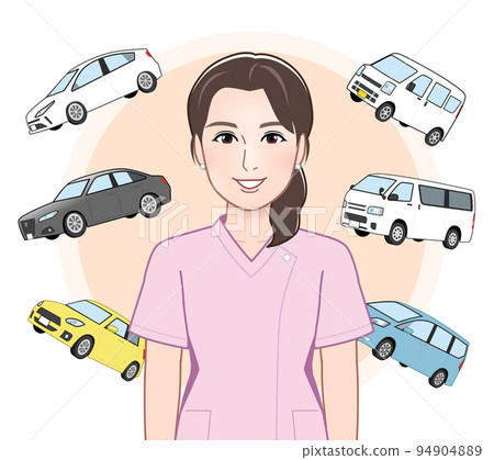 car and nurse woman car and nurse woman 94904889