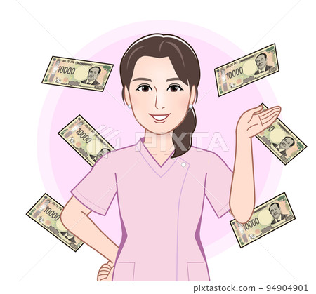 新的 10,000 日元鈔票和女護士 94904901