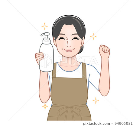 housewife with shampoo 94905081