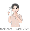 housewife with shampoo 94905128