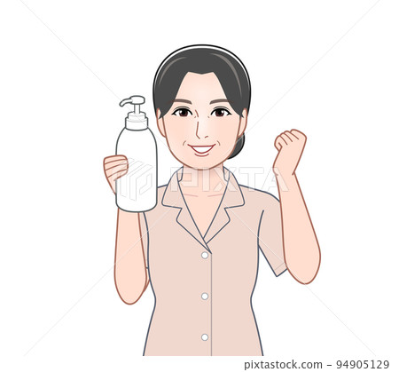 housewife with shampoo 94905129