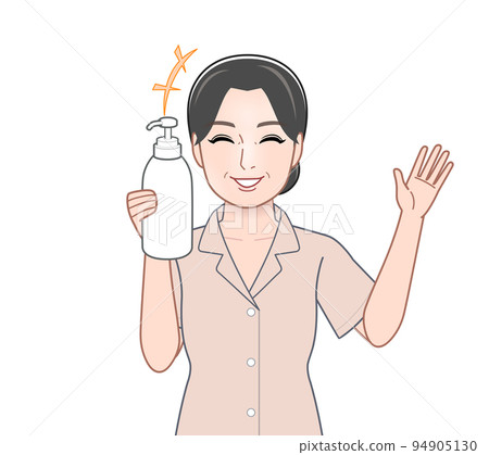 housewife with shampoo 94905130