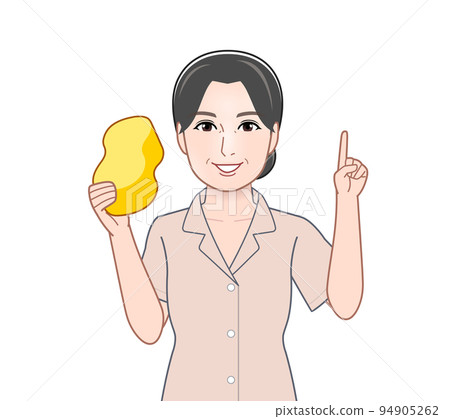 young woman with a sponge young woman with a sponge 94905262