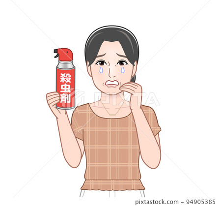 Young housewife with insecticide Young housewife with insecticide 94905385