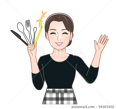 Woman with unwanted plastic Woman with unwanted plastic 94905850