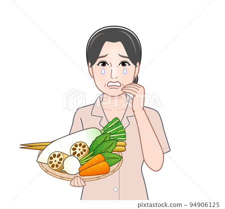 Young woman with root vegetables Young woman with root vegetables 94906125