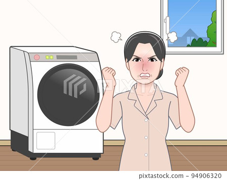 Washing machine and woman Washing machine and woman 94906320