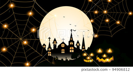 Halloween pumpkin full moon background 94906812