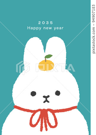 2035 Rabbit New Year's card template 2035 Rabbit New Year's card template 94907183