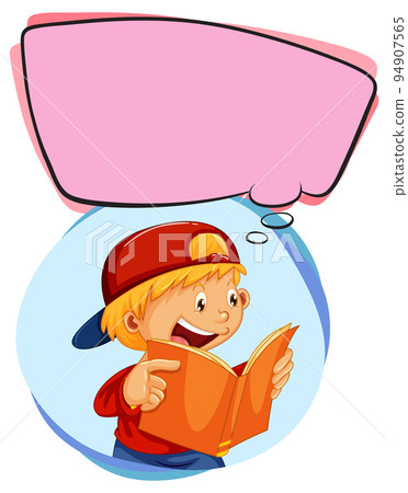 A boy thinking with empty callouts A boy thinking with empty callouts 94907565