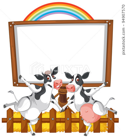 Sign board with animal farm on white background Sign board with animal farm on white background 94907570