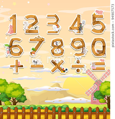 Number 0 to 9 with math symbols Number 0 to 9 with math symbols 94907573