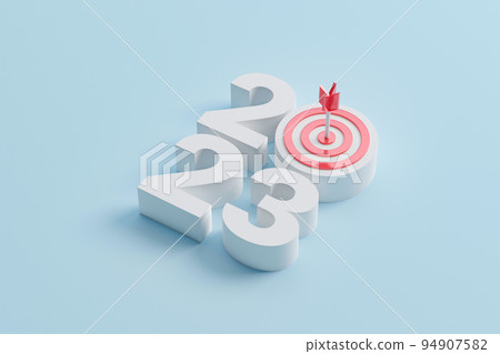 Dartboard and arrow with number. 3d rendering illustration Dartboard and arrow with number. 3d rendering illustration 94907582
