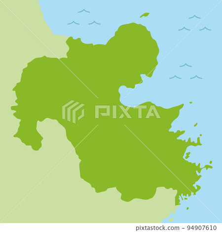 Illustration of a map of Oita Prefecture Illustration of a map of Oita Prefecture 94907610