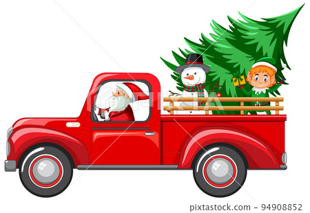 Santa driving car to delivery Christmas gifts Santa driving car to delivery Christmas gifts 94908852