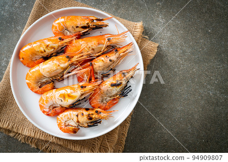 grilled river prawns or shrimps grilled river prawns or shrimps 94909807