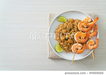 fried rice with shrimps skewers fried rice with shrimps skewers 94909888