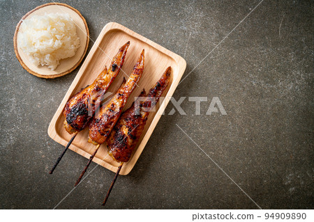 grilled chicken wings skewer grilled chicken wings skewer 94909890