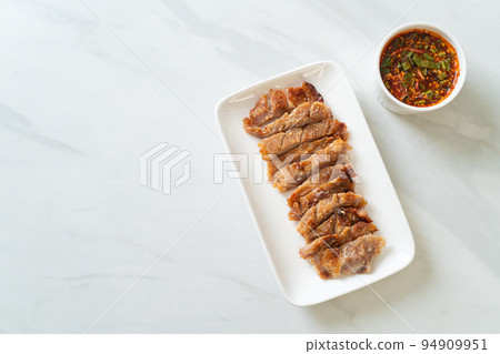Grilled Pork Neck with Thai Spicy Sauce 94909951
