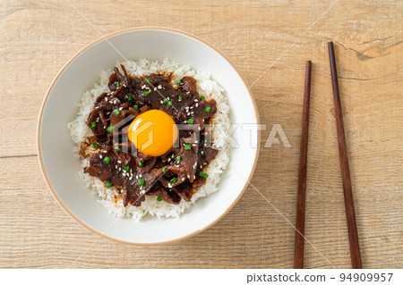 Rice with Soy-Flavoured Pork or Japanese Pork Donburi 94909957
