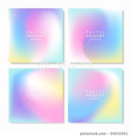 Pastel rainbow color mesh gradient background set 94910361