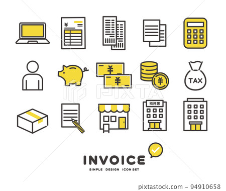 與發票系統/稅務/獨資經營者/經營者相關的矢量圖解材料 94910658