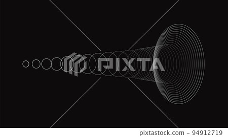 Sound wave energy sonar signal extending background 94912719