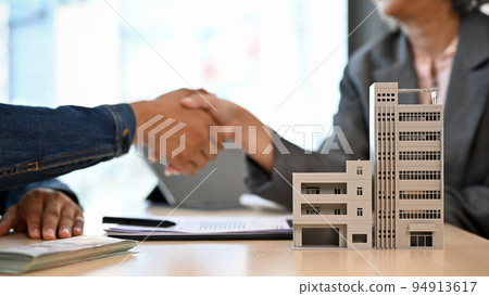 Modern building or condominium model on the table Modern building or condominium model on the table 94913617