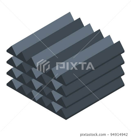 Soundproofing panel icon. Isometric of soundproofing panel vector icon for web design isolated on white background Soundproofing panel icon. Isometric of soundproofing panel vector icon for web design isolated on white background 94914942