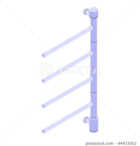 Pipe heated towel rail icon. Isometric of pipe heated towel rail vector icon for web design isolated on white background 94915052