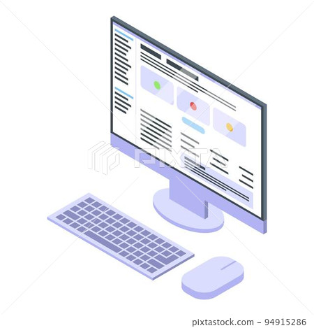 It administrator desktop computer icon. Isometric of it administrator desktop computer vector icon for web design isolated on white background It administrator desktop computer icon. Isometric of it administrator desktop computer vector icon for web design isolated on white background 94915286