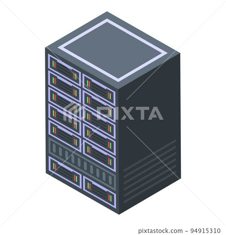 Server rack icon. Isometric of server rack vector icon for web design isolated on white background 94915310