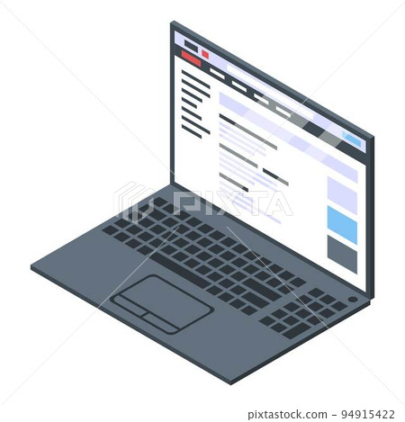 Business laptop icon. Isometric of business laptop vector icon for web design isolated on white background 94915422