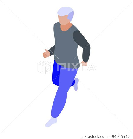 Running senior man icon. Isometric of running senior man vector icon for web design isolated on white background 94915542