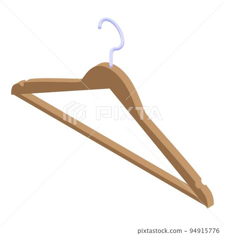 Clothes hanger icon. Isometric of clothes hanger vector icon for web design isolated on white background Clothes hanger icon. Isometric of clothes hanger vector icon for web design isolated on white background 94915776