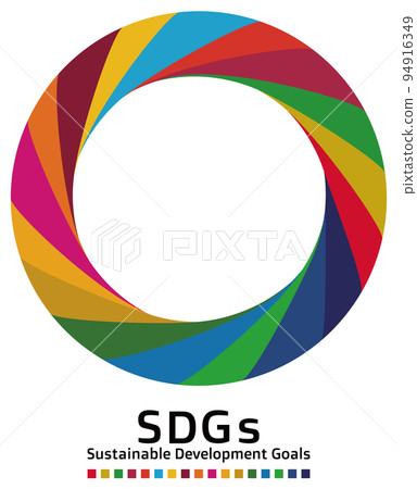 可持續發展目標 SDGs SDG 的概念顏色 17 圓形框架矢量 94916349
