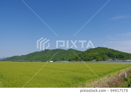 View of Mt. Kojin from the shores of Lake Biwa 94917578
