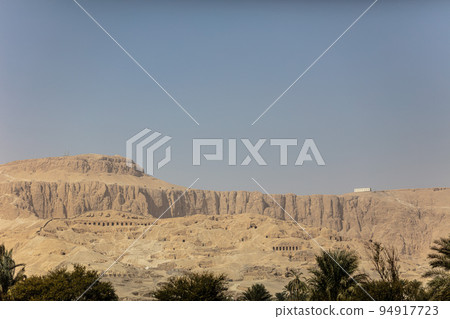 The city of the dead Egyptian pharaohs near Luxor. Tombs of ancient Egyptian pharaohs. Valley of kings and queens. In the valley of the kings are the burial places of the pharaohs. 94917723