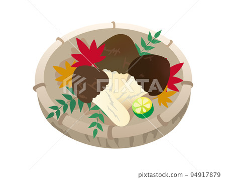 Autumn taste without main line, illustration of matsutake Autumn taste without main line, illustration of matsutake 94917879