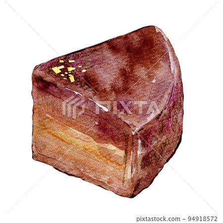 巧克力蛋糕水彩插圖 94918572