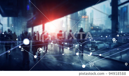 Urban people and communication network 94918588